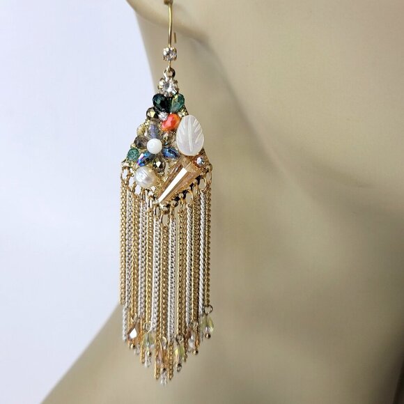 Colourful Long Tassel Earrings - Picture 6 of 9